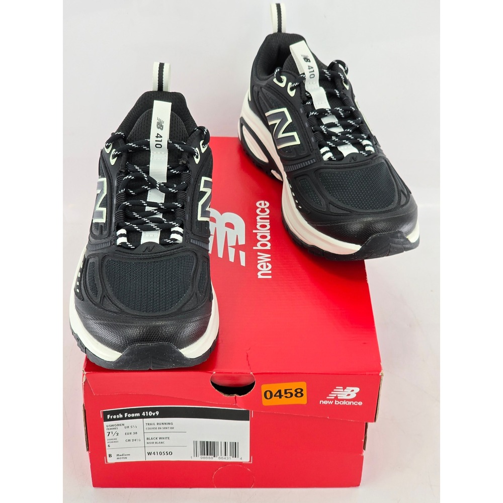 New Balance‎ Fresh Foam 410v9 Trail Running Shoes Womens 7.5 Black White -New